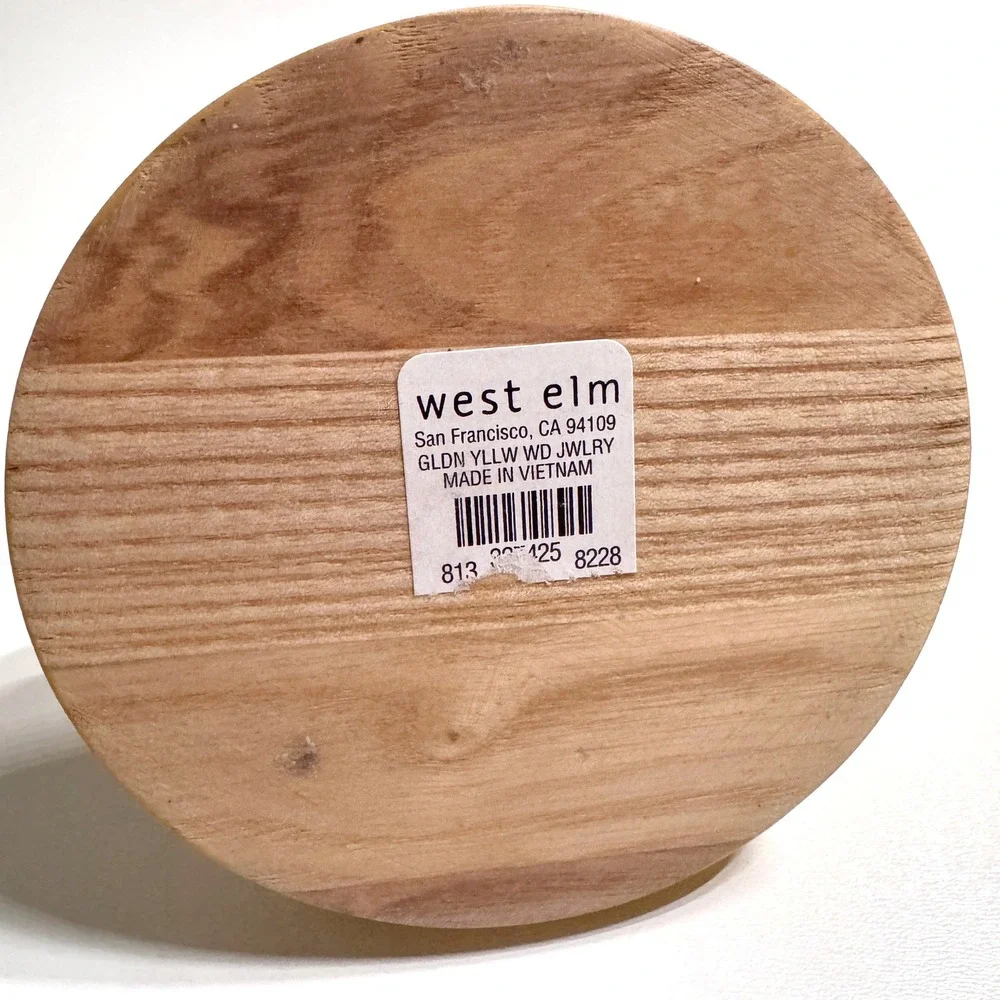 West Elm Jewelry Stand Golden Yellow Wood T-Bar Organizer Accessory Holder MCM